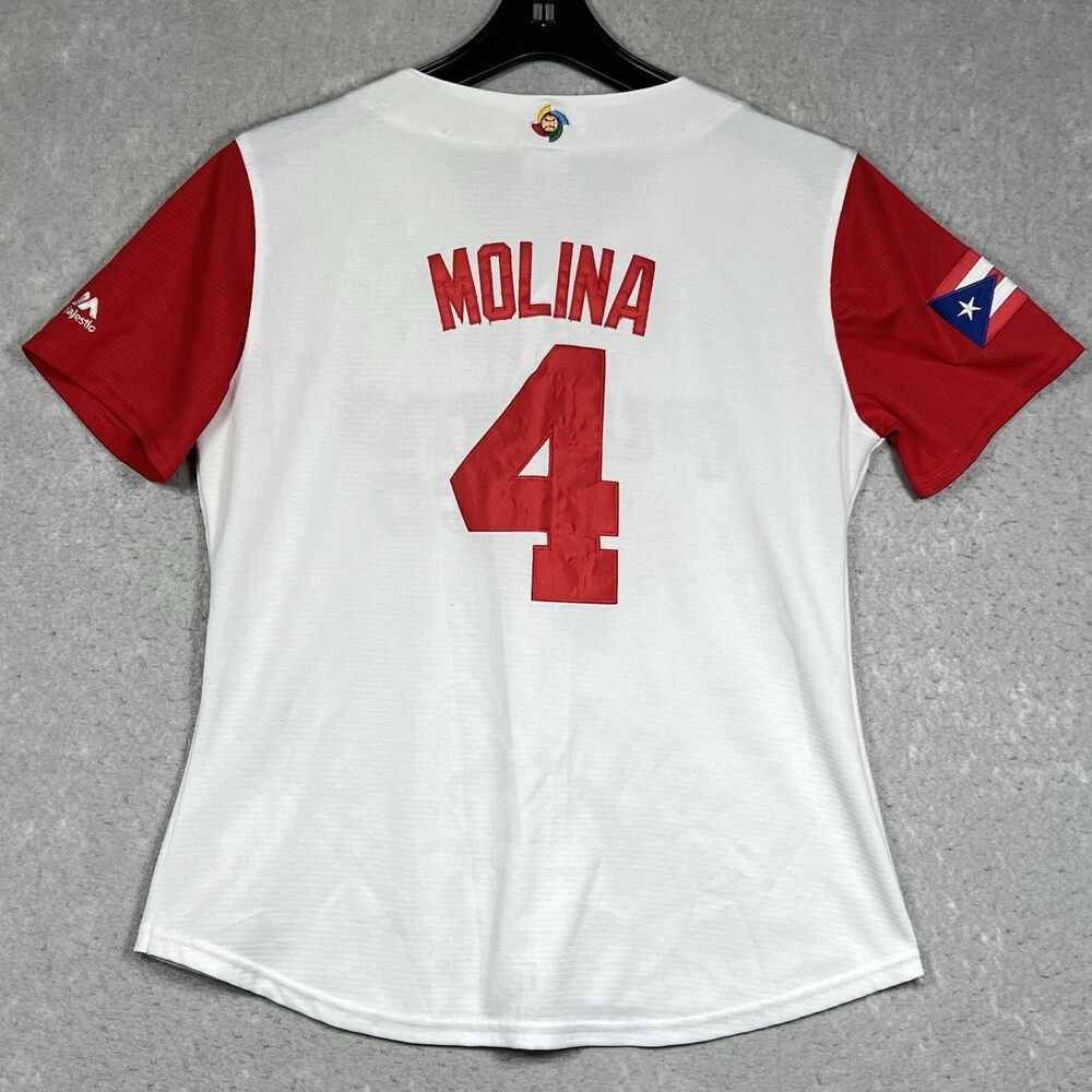 Team Puerto Rico 2017 WBC World Baseball Classic #4 Molina Jersey  Women Medium